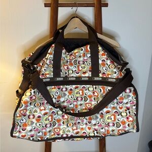 LeSportsac Colorful Heart Pattern Weekend Bag
